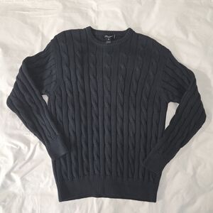 Blumarine Men's Dark Cable Knit Sweater